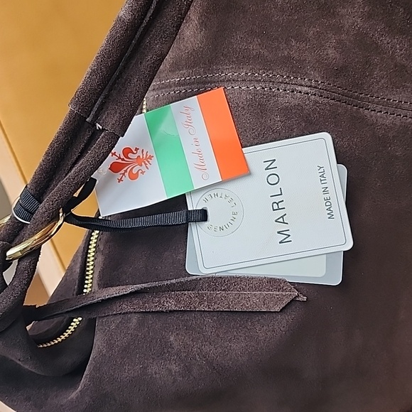 suede bag in chocolate color - Picture 3 of 12